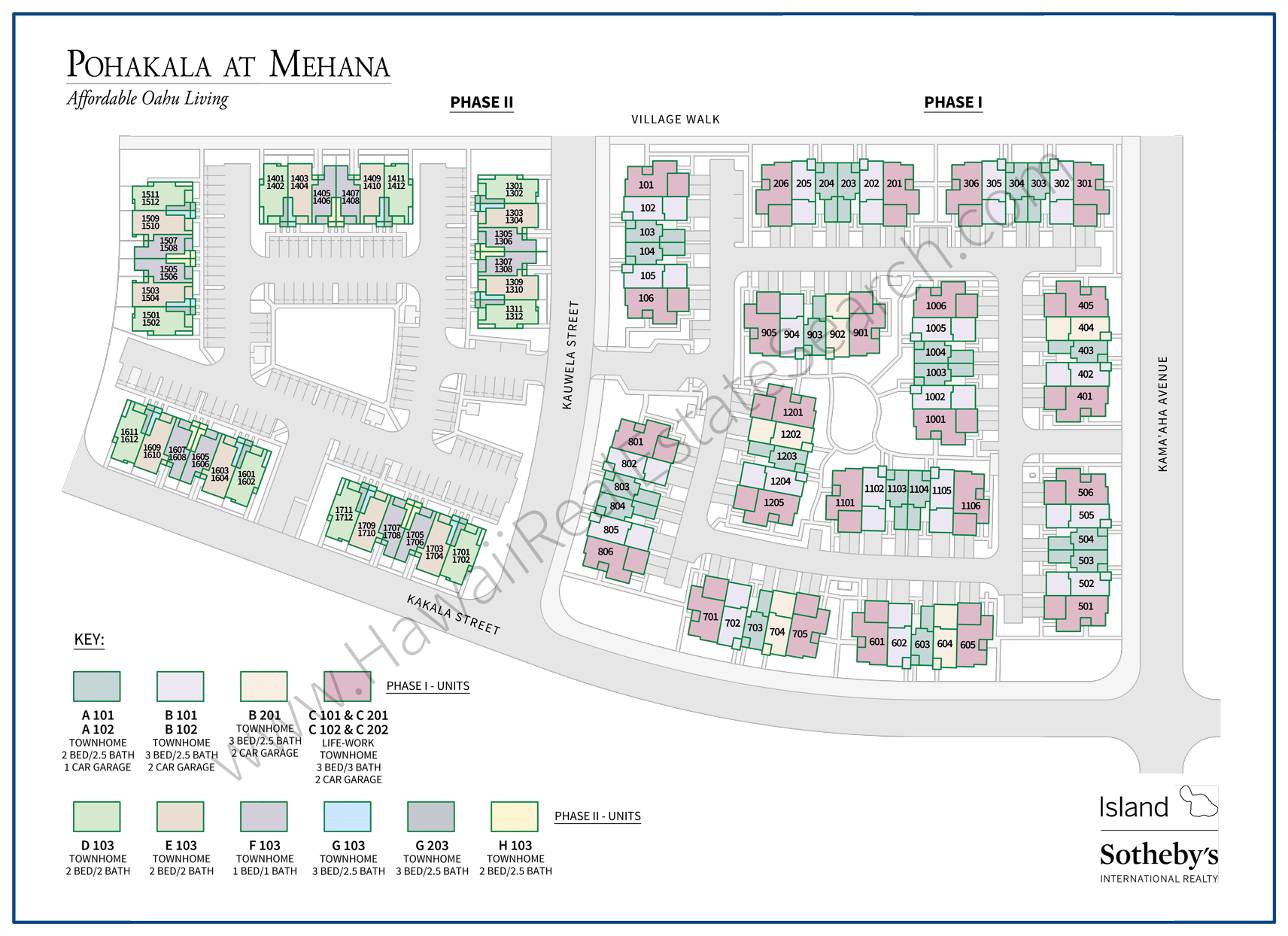 Pohakala at Mehana Site Plan Map